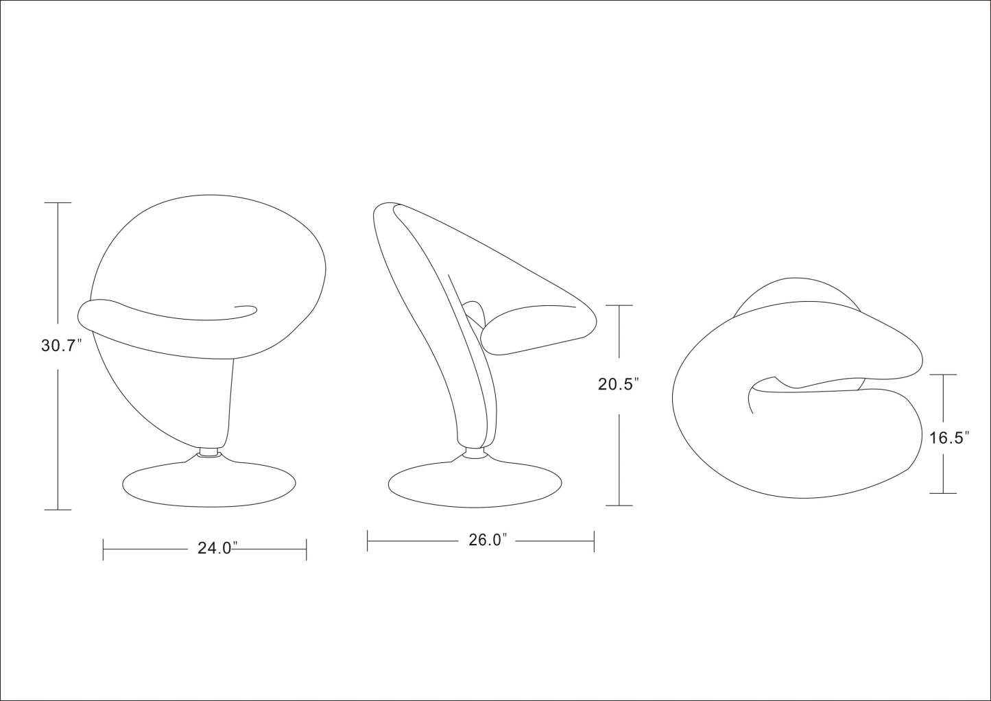 Manhattan Comfort Curl Polished Chrome Wool Blend Rotating Accent Chair - Red|Fauteuil d'appoint pivotant Curl de Manhattan Comfort en chrome poli et en mélange de laine - rouge