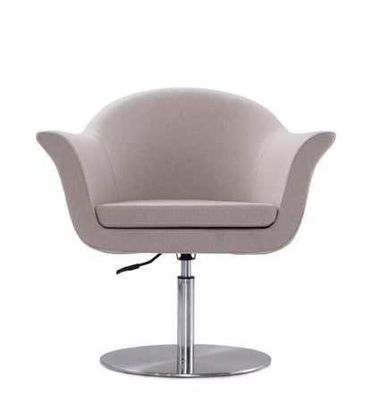 Manhattan Comfort Voyager Brushed Metal Braided Rotating Accent Chair - Barley|Chaise d'appoint réglable pivotante Voyager de Manhattan Comfort en métal brossé et en tissu - orge