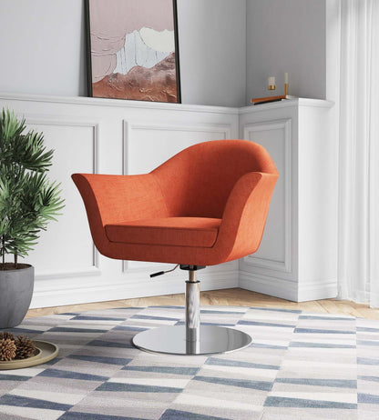 Manhattan Comfort Voyager Brushed Metal Braided Rotating Accent Chair - Orange|Chaise d'appoint réglable pivotante Voyager de Manhattan Comfort en métal brossé et en tissu - orange