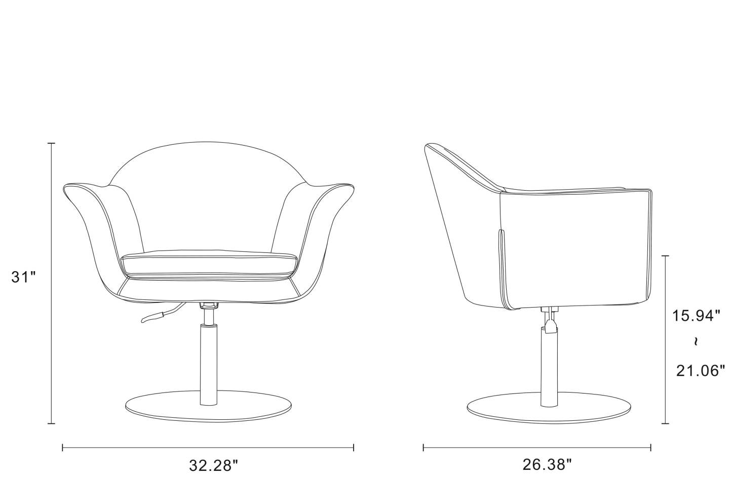 Manhattan Comfort Voyager Brushed Metal Braided Rotating Accent Chair - Barley|Chaise d'appoint réglable pivotante Voyager de Manhattan Comfort en métal brossé et en tissu - orge