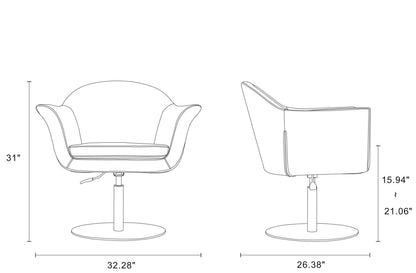 Manhattan Comfort Voyager Brushed Metal Braided Rotating Accent Chair - Smokey Blue|Chaise d'appoint réglable pivotante Voyager de Manhattan Comfort en métal brossé et en tissu - bleu fumé