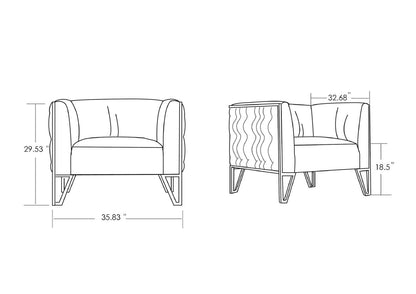 Fauteuil d’appoint Vector de Manhattan Comfort en velours - gris et doré