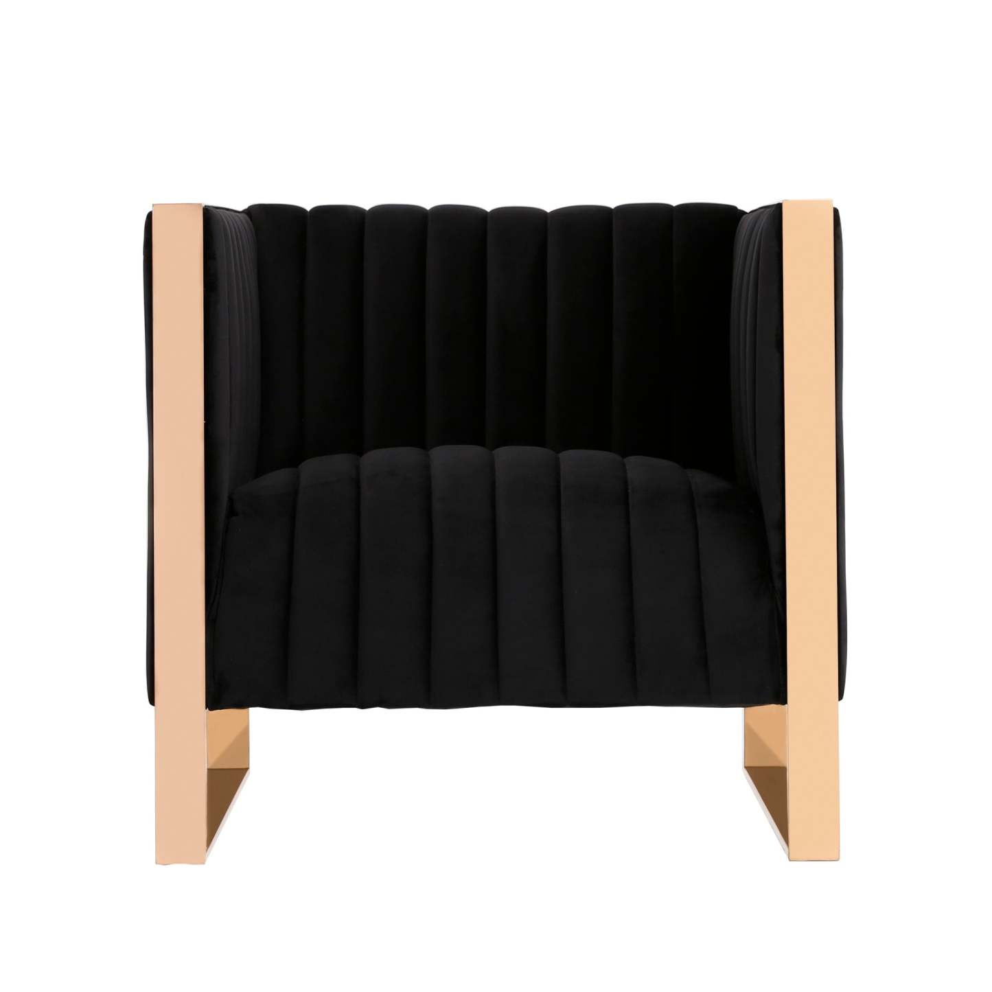 Fauteuil d’appoint Trillium de Manhattan Comfort en velours - noir et doré