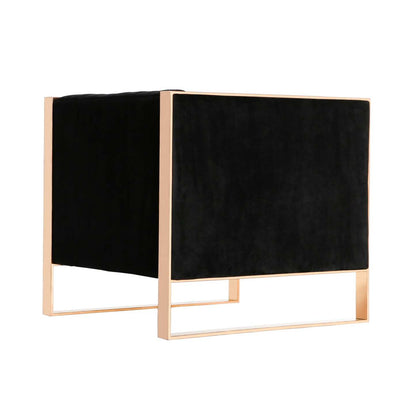 Fauteuil d’appoint Trillium de Manhattan Comfort en velours - noir et doré