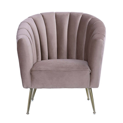 Manhattan Comfort Rosemont Velvet Accent Chair - Blush &amp; Gold|Fauteuil d'appoint Rosemont de Manhattan Comfort en velours - rose tendre et doré