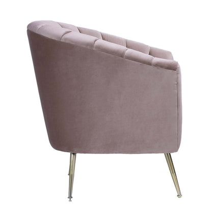 Manhattan Comfort Rosemont Velvet Accent Chair - Blush &amp; Gold|Fauteuil d'appoint Rosemont de Manhattan Comfort en velours - rose tendre et doré