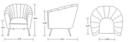 Manhattan Comfort Rosemont Velvet Accent Chair - Blush &amp; Gold|Fauteuil d'appoint Rosemont de Manhattan Comfort en velours - rose tendre et doré