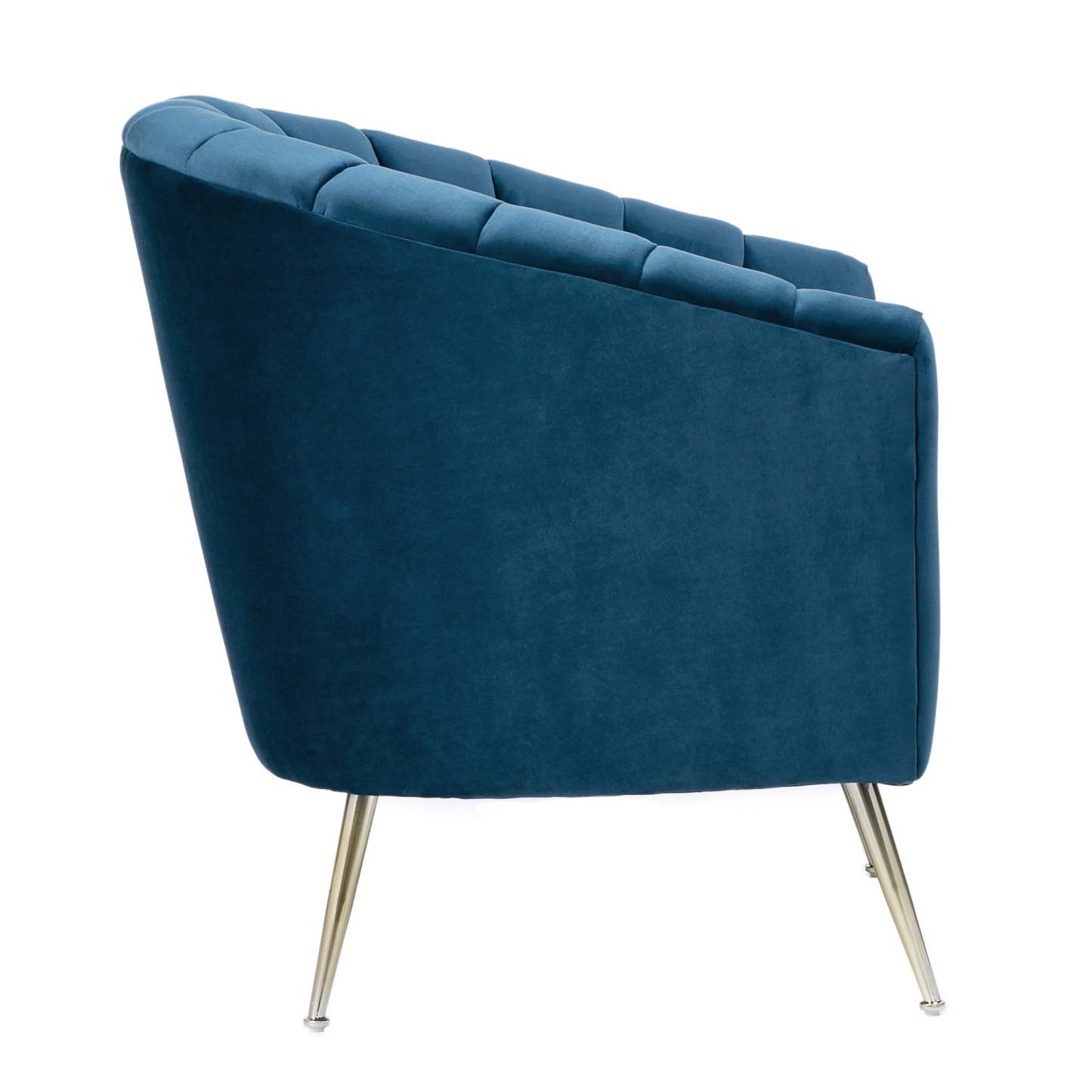 Manhattan Comfort Rosemont Velvet Accent Chair - Blue &amp; Gold|Fauteuil d'appoint Rosemont de Manhattan Comfort en velours - bleu et doré