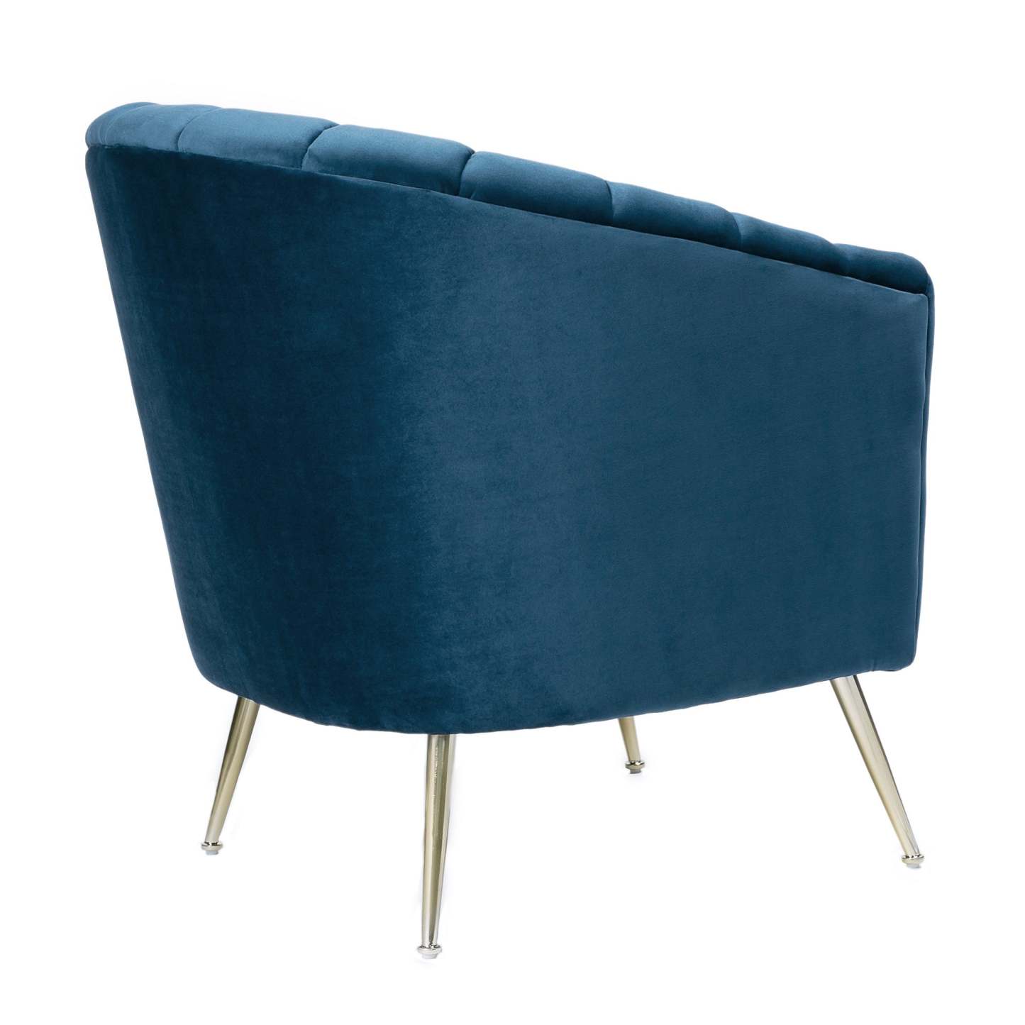 Manhattan Comfort Rosemont Velvet Accent Chair - Blue &amp; Gold|Fauteuil d'appoint Rosemont de Manhattan Comfort en velours - bleu et doré