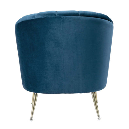 Manhattan Comfort Rosemont Velvet Accent Chair - Blue &amp; Gold|Fauteuil d'appoint Rosemont de Manhattan Comfort en velours - bleu et doré