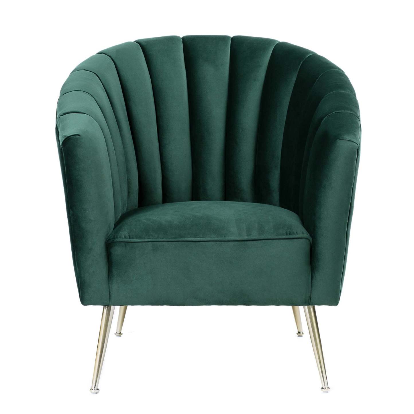 Manhattan Comfort Rosemont Velvet Accent Chair - Green &amp; Gold|Fauteuil d'appoint Rosemont de Manhattan Comfort en velours - vert et doré