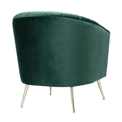 Manhattan Comfort Rosemont Velvet Accent Chair - Green &amp; Gold|Fauteuil d'appoint Rosemont de Manhattan Comfort en velours - vert et doré