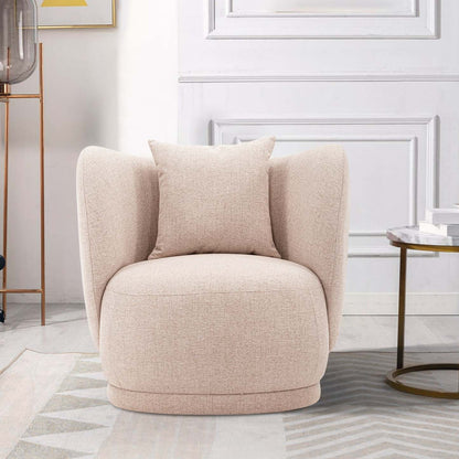 Fauteuil d'appoint contemporain Siri de Manhattan Comfort en lin tissé avec coussins - blé