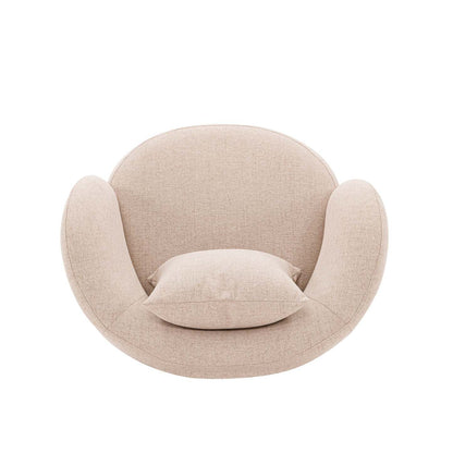 Fauteuil d'appoint contemporain Siri de Manhattan Comfort en lin tissé avec coussins - blé
