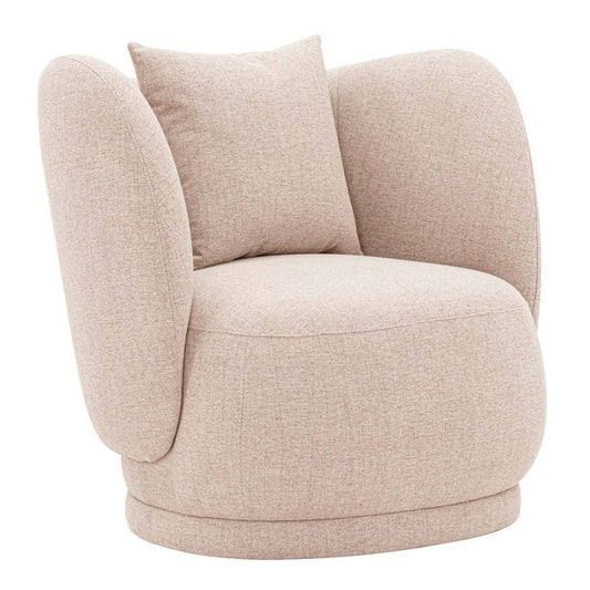Fauteuil d'appoint contemporain Siri de Manhattan Comfort en lin tissé avec coussins - blé