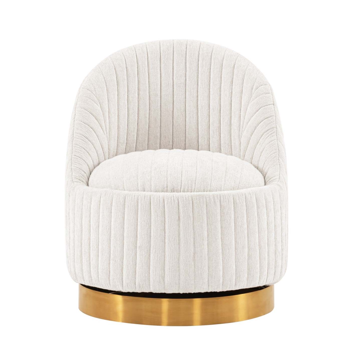 Fauteuil d’appoint pivotant moderne Leela de Manhattan Comfort en chenille - crème