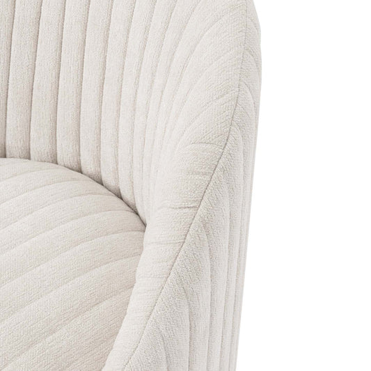 Fauteuil d’appoint pivotant moderne Leela de Manhattan Comfort en chenille - crème