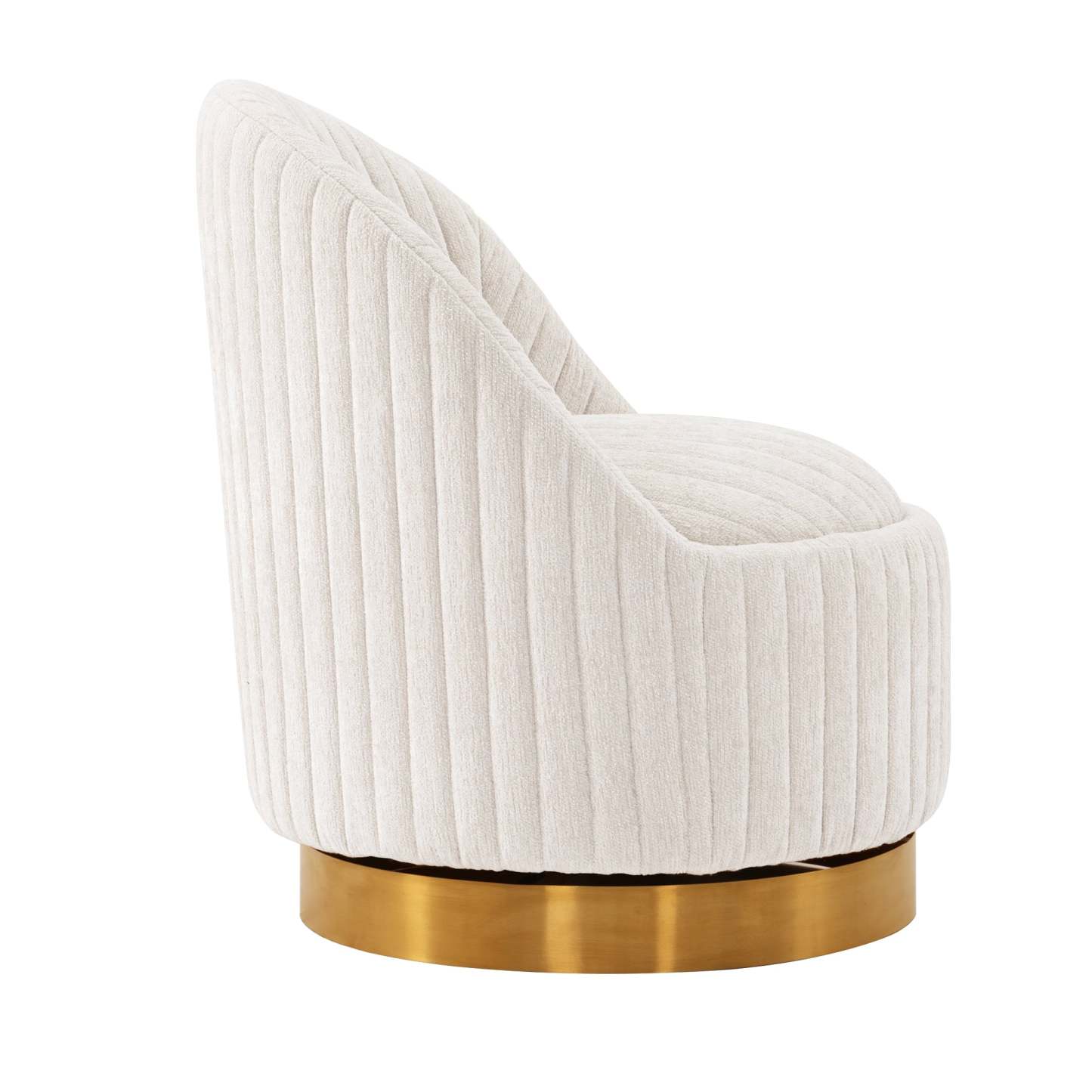 Fauteuil d’appoint pivotant moderne Leela de Manhattan Comfort en chenille - crème
