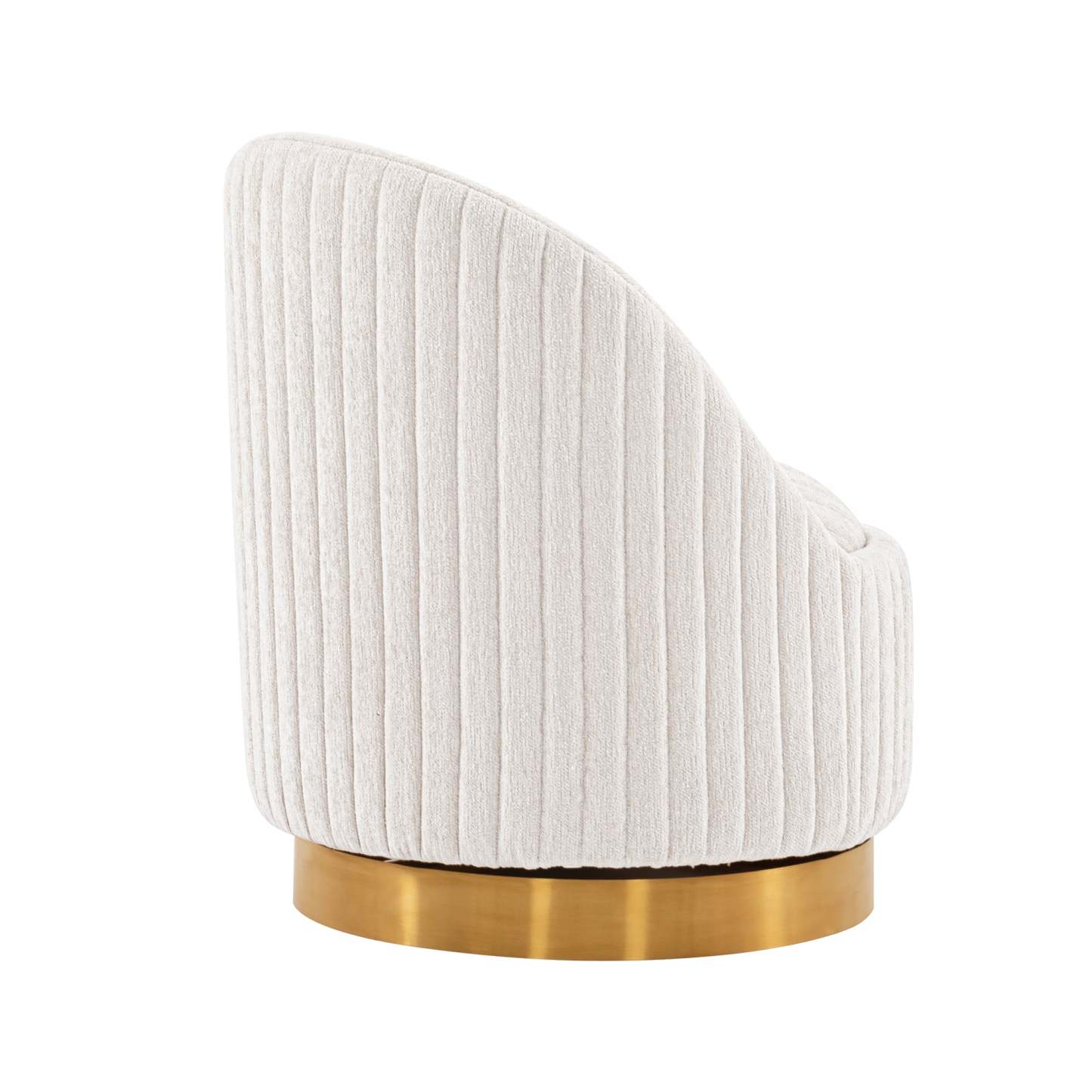 Fauteuil d’appoint pivotant moderne Leela de Manhattan Comfort en chenille - crème