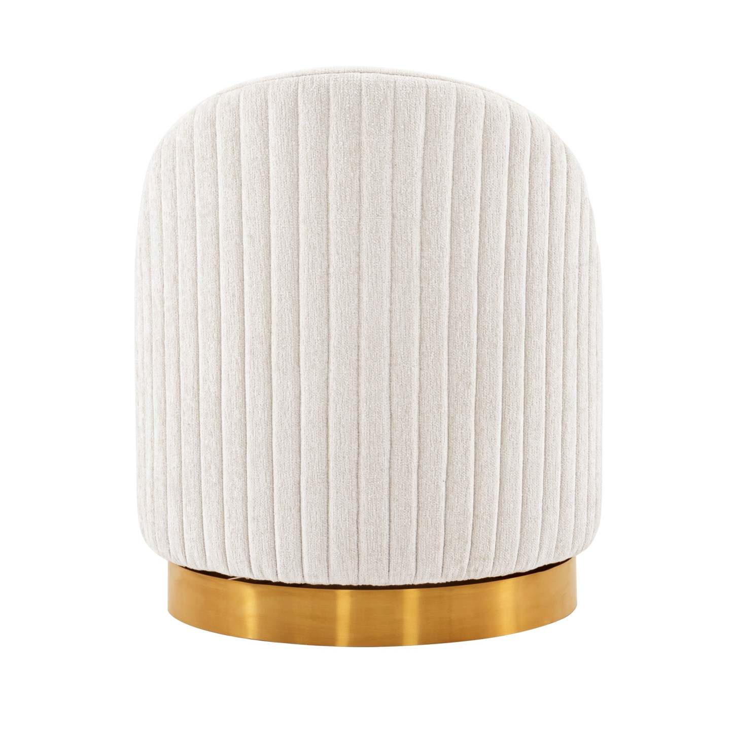 Fauteuil d’appoint pivotant moderne Leela de Manhattan Comfort en chenille - crème