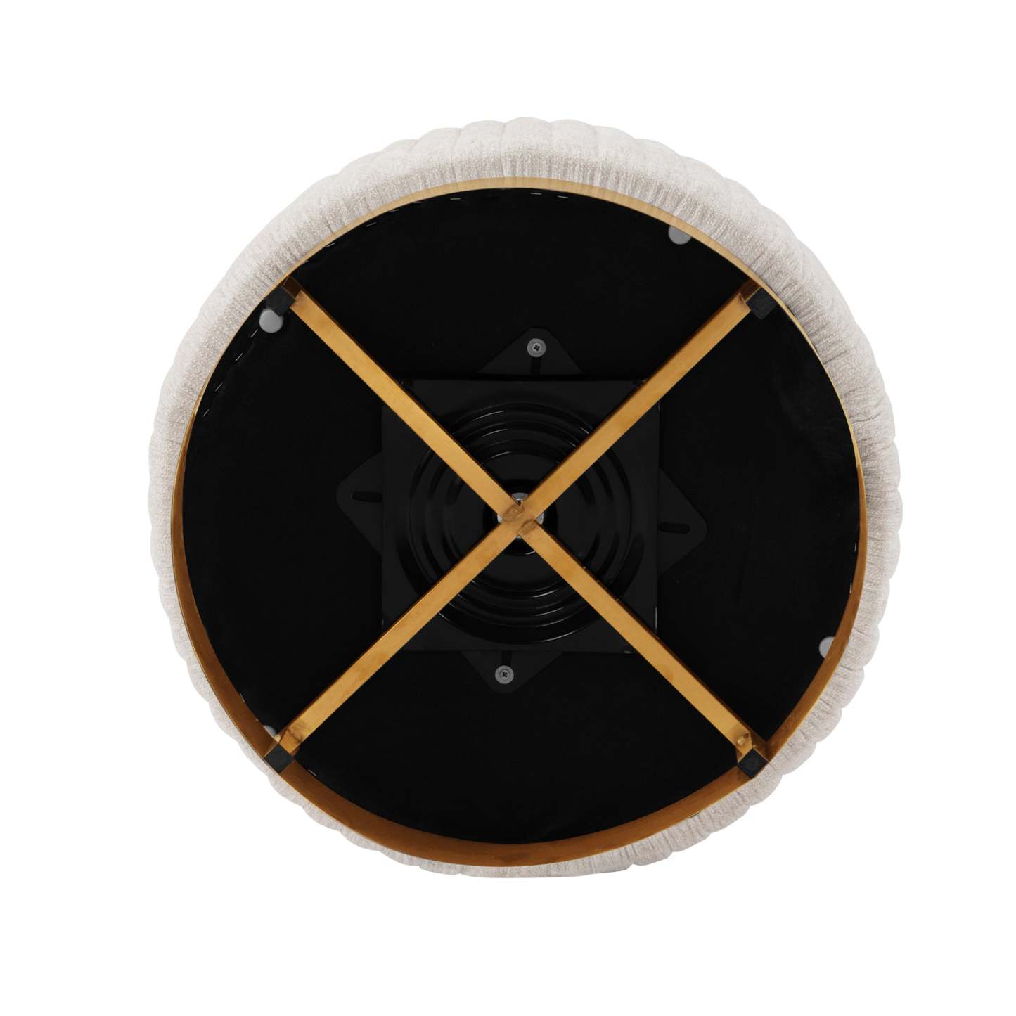 Fauteuil d’appoint pivotant moderne Leela de Manhattan Comfort en chenille - crème