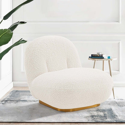 Manhattan Comfort Modern Edina Chenille Accent Chair - White|Fauteuil d'appoint moderne Edina de Manhattan Comfort en chenille - blanc