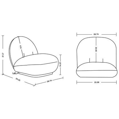 Manhattan Comfort Modern Edina Chenille Accent Chair - White|Fauteuil d'appoint moderne Edina de Manhattan Comfort en chenille - blanc