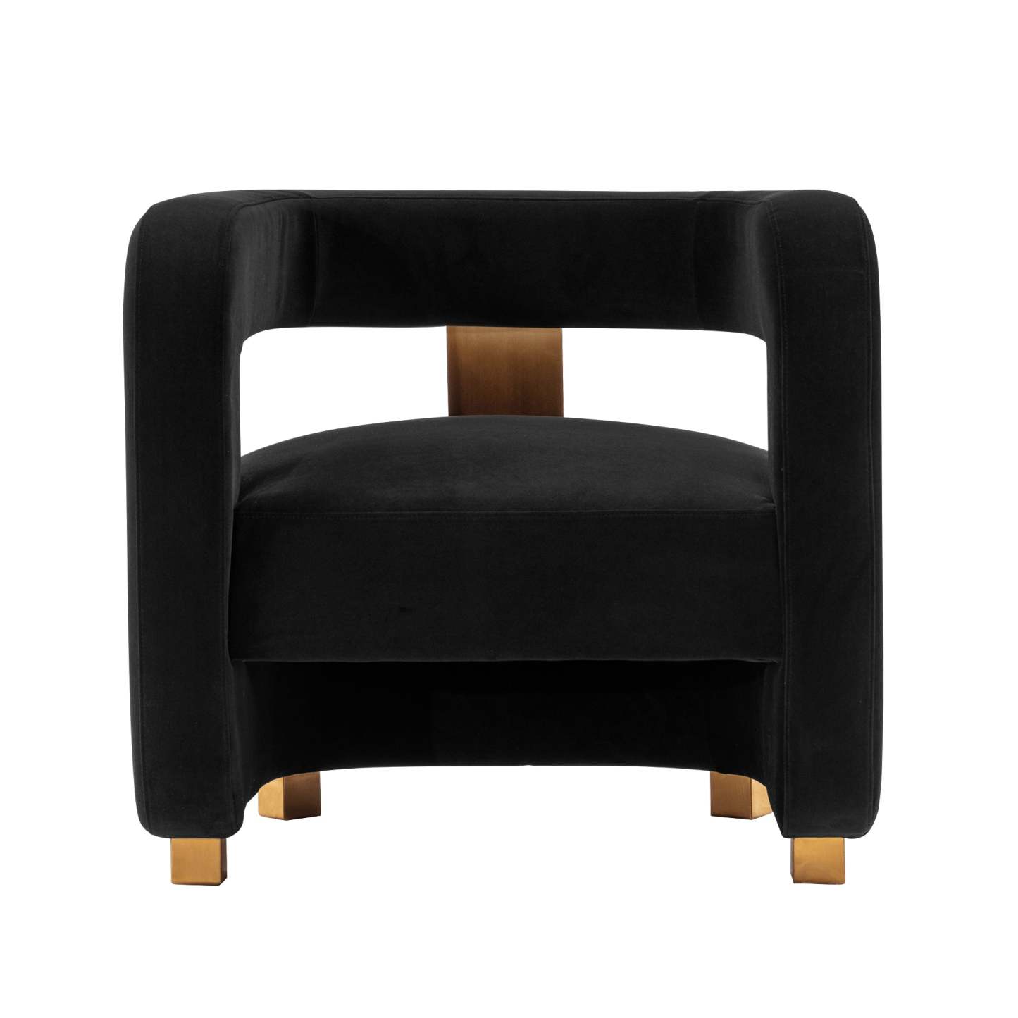 Manhattan Comfort Modern Amirah Velvet Accent Chair - Black|Fauteuil d'appoint moderne Amirah de Manhattan Comfort en velours - noir