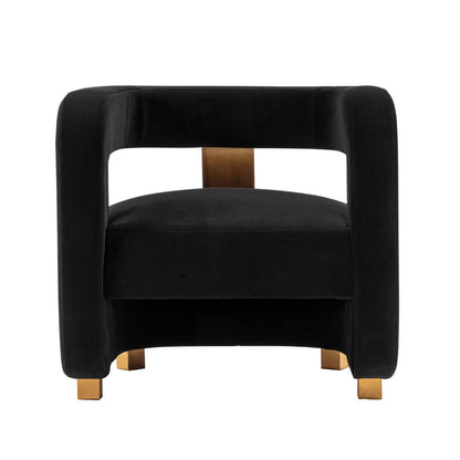 Manhattan Comfort Modern Amirah Velvet Accent Chair - Black|Fauteuil d'appoint moderne Amirah de Manhattan Comfort en velours - noir