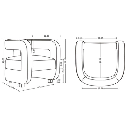 Manhattan Comfort Modern Amirah Velvet Accent Chair - White|Fauteuil d'appoint moderne Amirah de Manhattan Comfort en velours - blanc