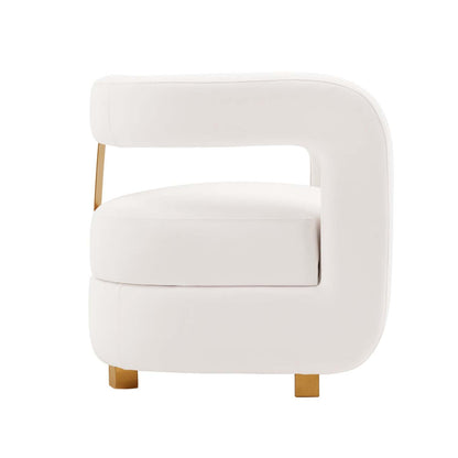 Manhattan Comfort Modern Amirah Velvet Accent Chair - White|Fauteuil d'appoint moderne Amirah de Manhattan Comfort en velours - blanc