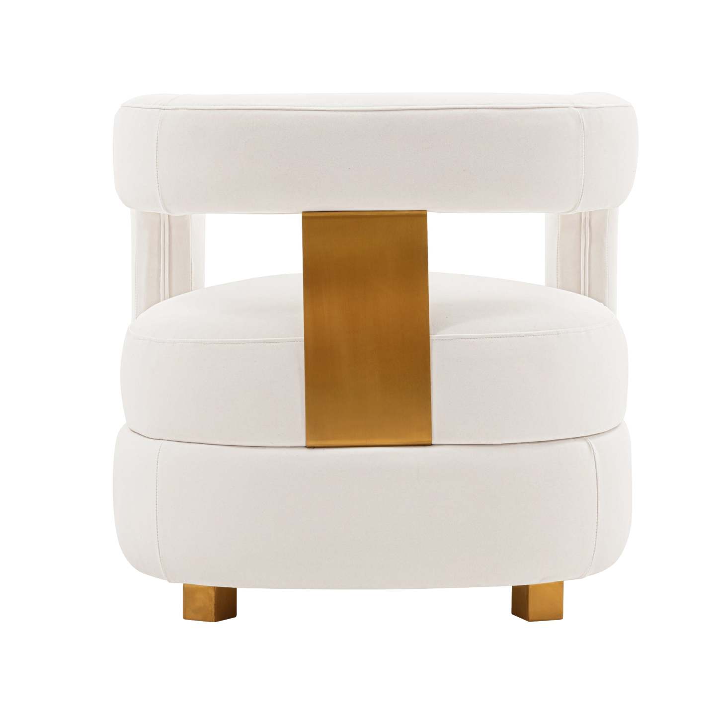 Manhattan Comfort Modern Amirah Velvet Accent Chair - White|Fauteuil d'appoint moderne Amirah de Manhattan Comfort en velours - blanc