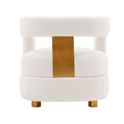 Manhattan Comfort Modern Amirah Velvet Accent Chair - White|Fauteuil d'appoint moderne Amirah de Manhattan Comfort en velours - blanc
