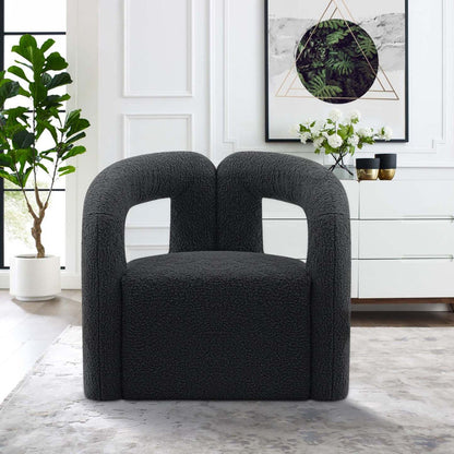 Manhattan Comfort Modern Darian Chenille Accent Chair - Black|Chaise d'appoint moderne Darian de Manhattan Comfort en chenille - noire