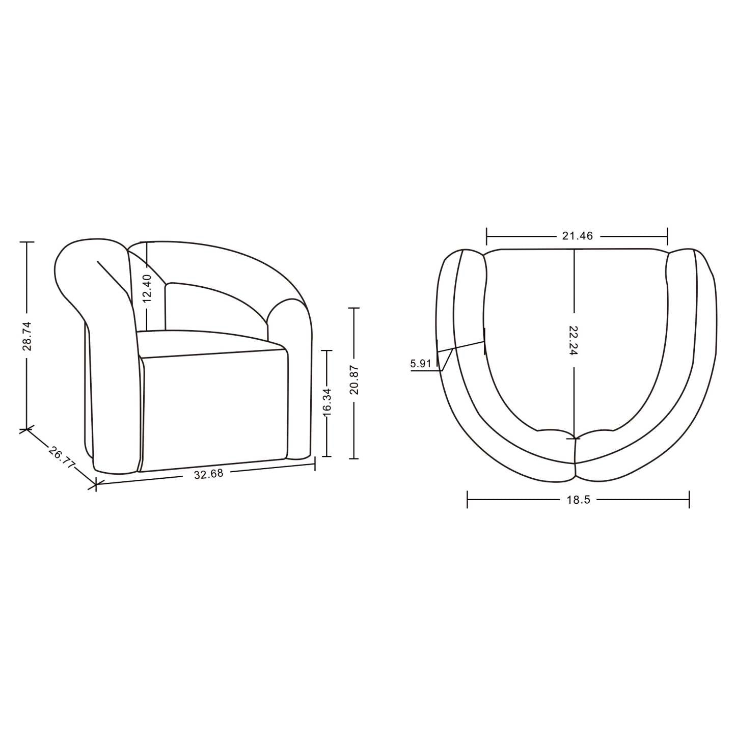 Manhattan Comfort Modern Darian Chenille Accent Chair - Black|Chaise d'appoint moderne Darian de Manhattan Comfort en chenille - noire