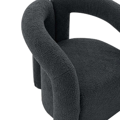 Manhattan Comfort Modern Darian Chenille Accent Chair - Black|Chaise d'appoint moderne Darian de Manhattan Comfort en chenille - noire