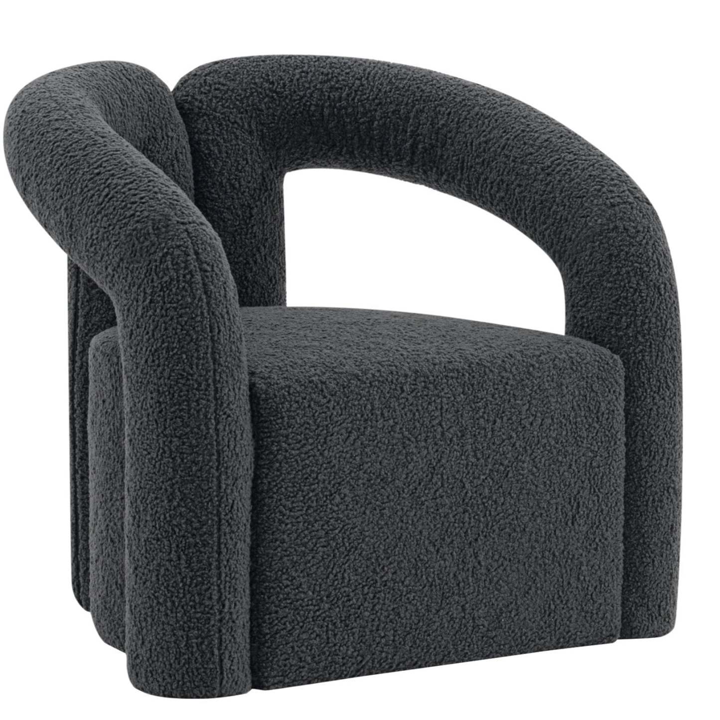 Manhattan Comfort Modern Darian Chenille Accent Chair - Black|Chaise d'appoint moderne Darian de Manhattan Comfort en chenille - noire
