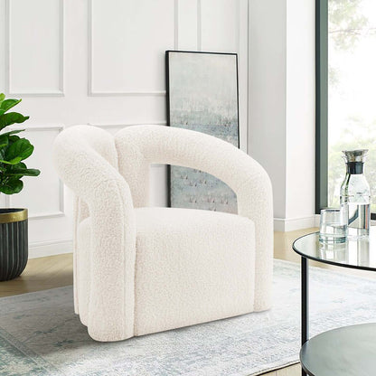 Manhattan Comfort Modern Darian Chenille Accent Chair - Crème|Chaise d'appoint moderne Darian de Manhattan Comfort en chenille - crème