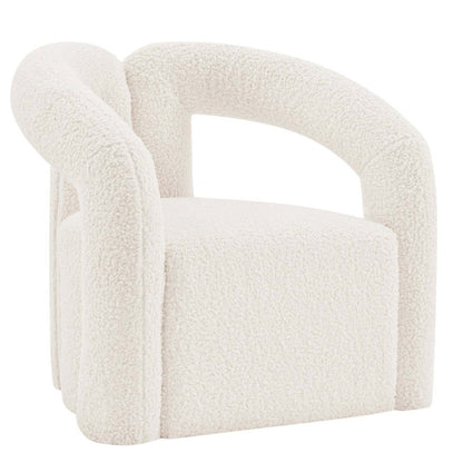 Manhattan Comfort Modern Darian Chenille Accent Chair - Crème|Chaise d'appoint moderne Darian de Manhattan Comfort en chenille - crème