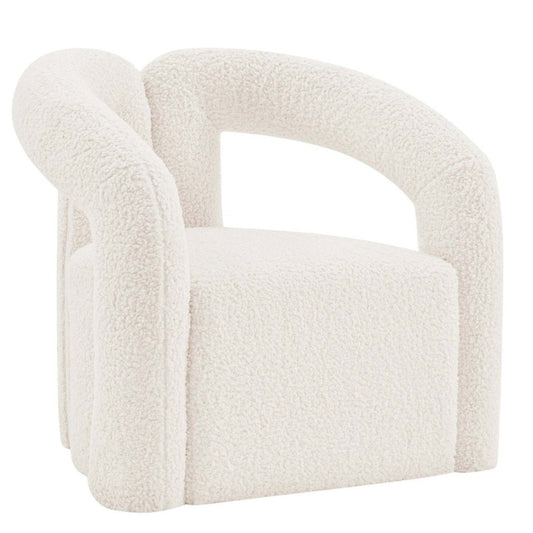 Manhattan Comfort Modern Darian Chenille Accent Chair - Crème|Chaise d'appoint moderne Darian de Manhattan Comfort en chenille - crème