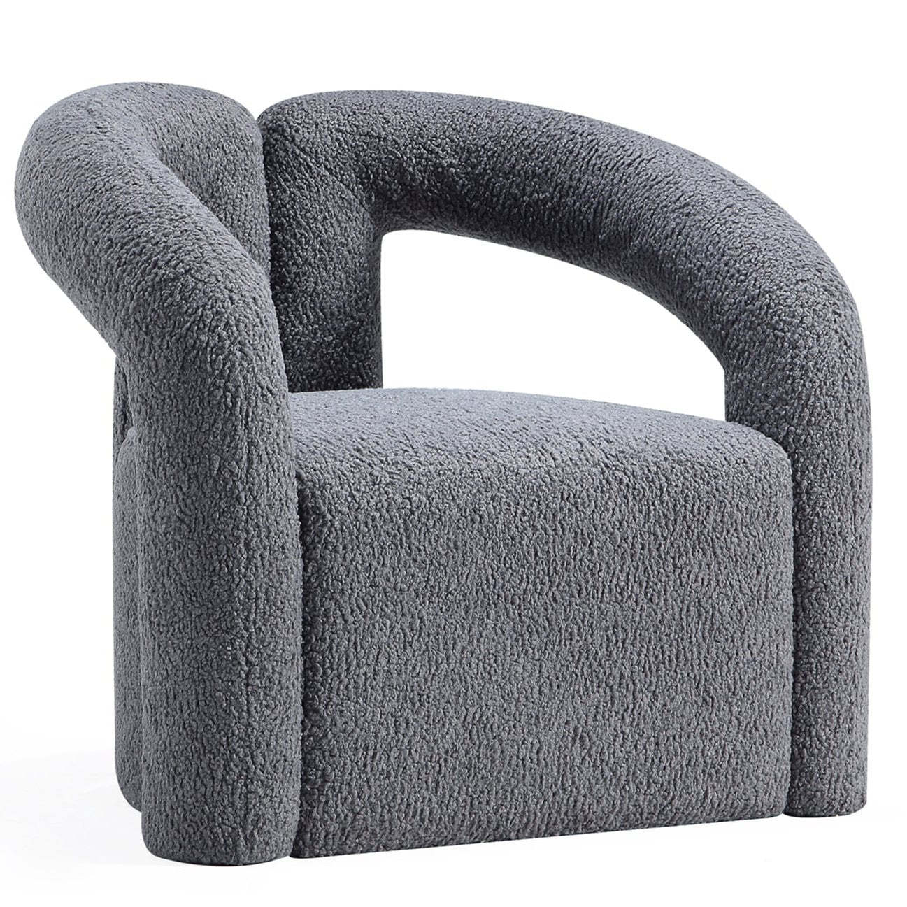Manhattan Comfort Modern Darian Chenille Accent Chair - Gris|Chaise d'appoint moderne Darian de Manhattan Comfort en chenille - grise