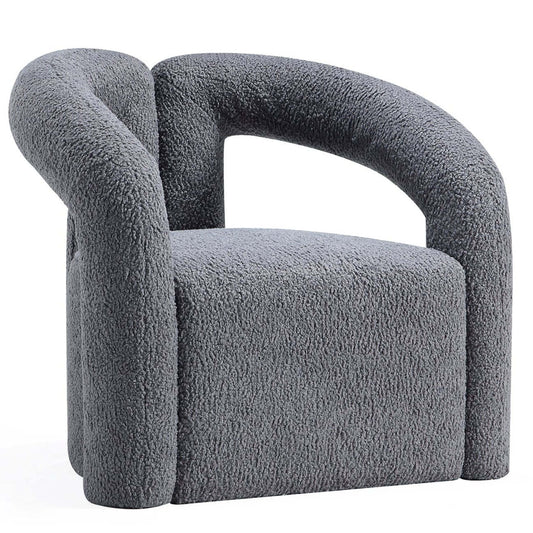 Manhattan Comfort Modern Darian Chenille Accent Chair - Gris|Chaise d'appoint moderne Darian de Manhattan Comfort en chenille - grise