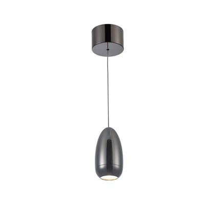Luminaire suspendu Royal Pearl gris métallique à DEL intégrées