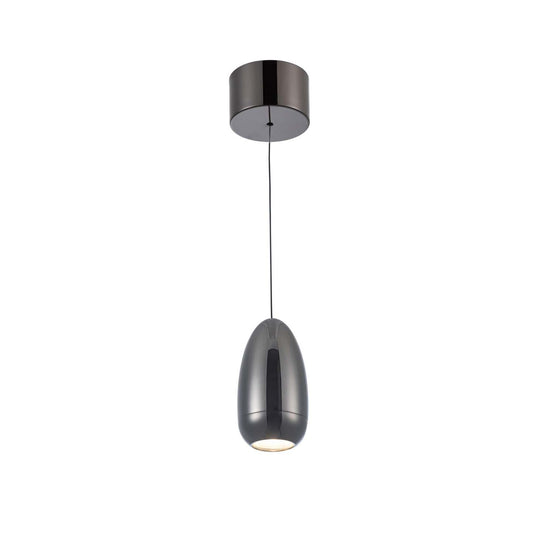 Luminaire suspendu Royal Pearl gris métallique à DEL intégrées