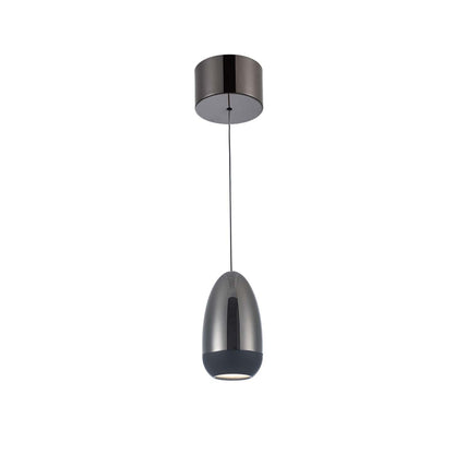 Luminaire suspendu Royal Pearl gris métallique à DEL intégrées