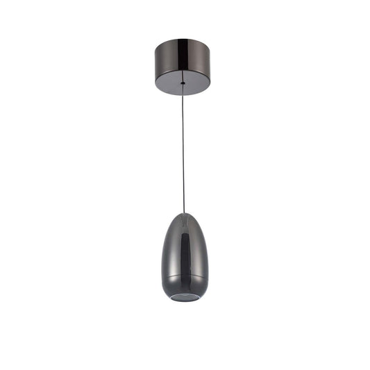 Luminaire suspendu Royal Pearl gris métallique à DEL intégrées