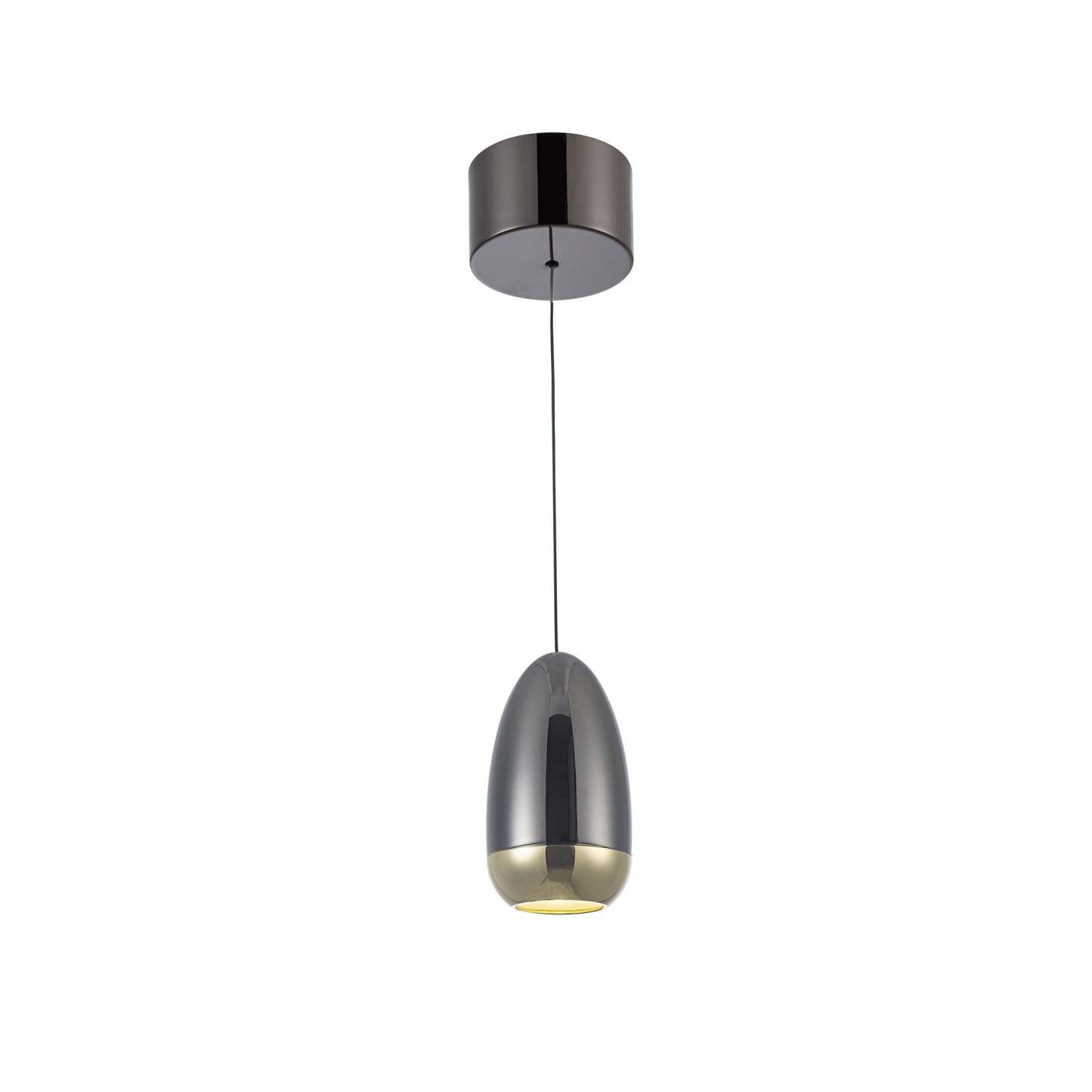 Luminaire suspendu Royal Pearl gris métallique à DEL intégrées