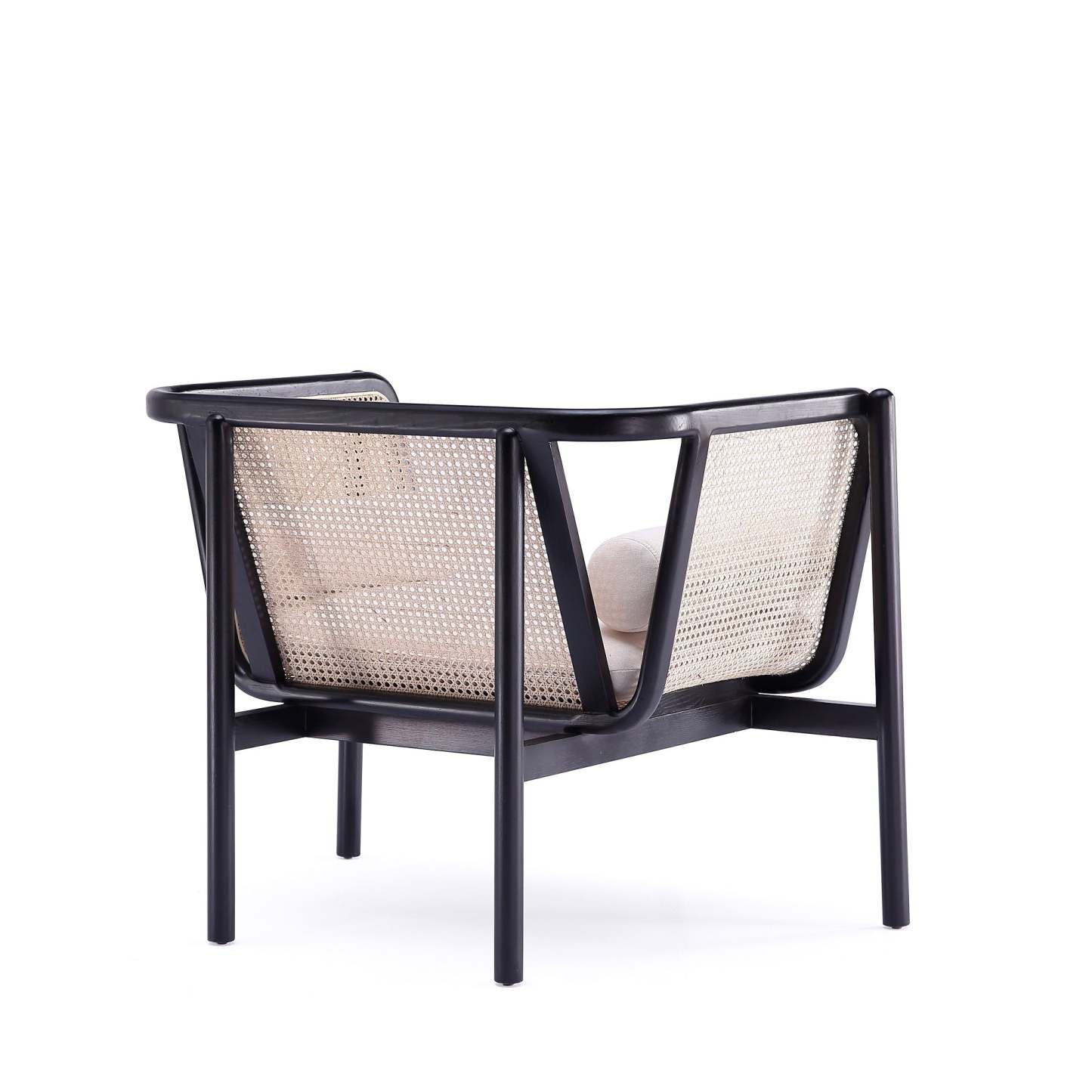 Fauteuil d'appoint Versailles de Manhattan Comfort - noir, canne naturel et crème