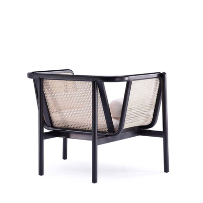 Fauteuil d'appoint Versailles de Manhattan Comfort - noir, canne naturel et crème