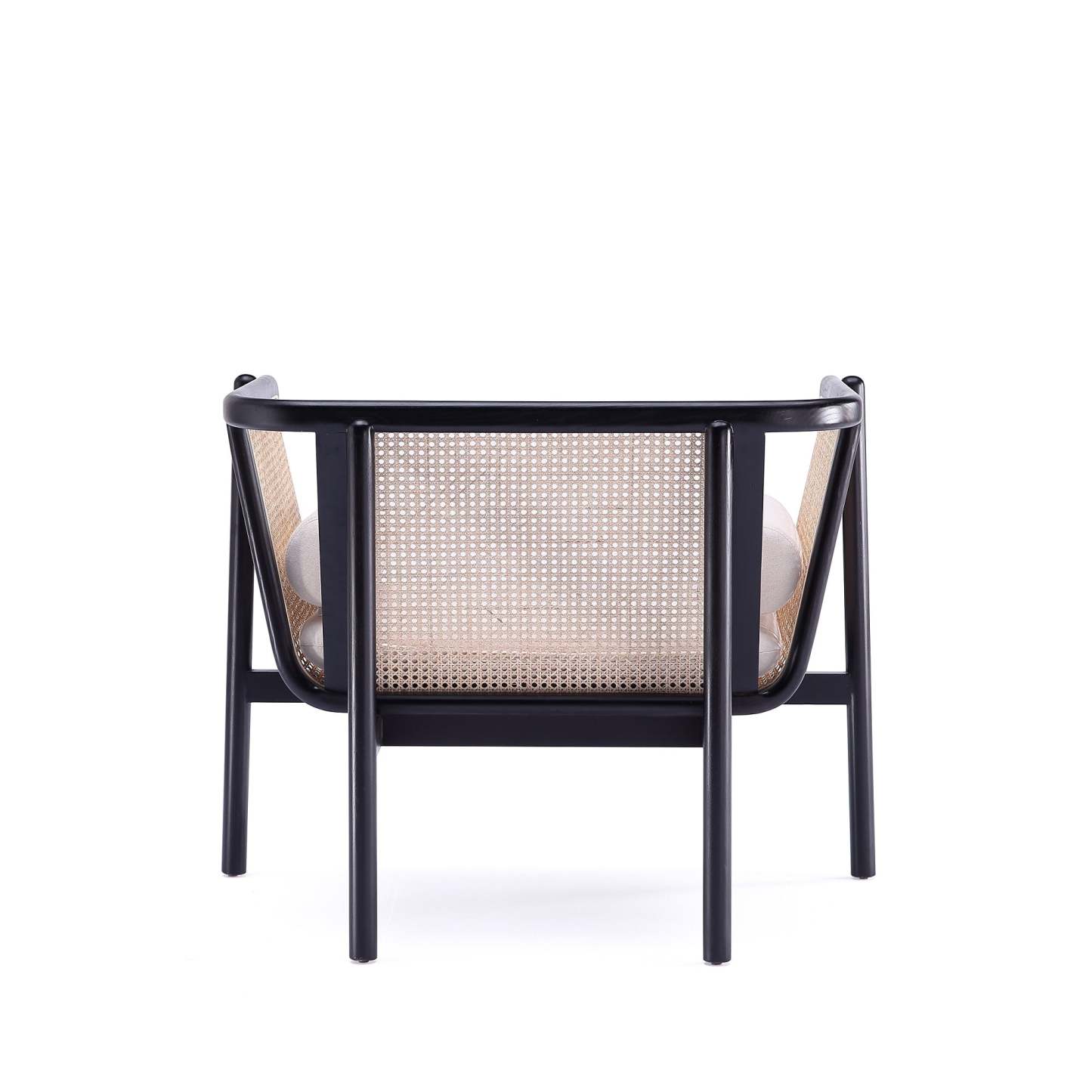 Fauteuil d'appoint Versailles de Manhattan Comfort - noir, canne naturel et crème